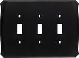 Brainerd LQ-W34480-FB-U Serene Triple Switch Wall Plate Flat Black