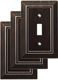Liberty Hardware 3-pack Classic Architecture Single Switch Wall Plate Venetian Bronze