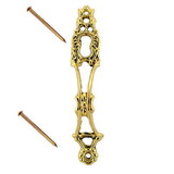 D. Lawless Hardware Victorian China Cabinet Finger Pull w/ Keyhole Solid Brass 3-3/8