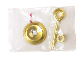 D. Lawless Hardware Round Backplate w/ Eye, Screw, & Nut - Solid Brass