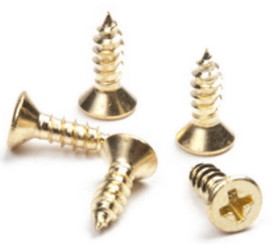 D. Lawless Hardware 2 x 5/16" Flat Head Phillips Wood Screw - Brass Plated - Bag of 25