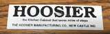 Maker Unknown Hoosier Manufacturing Co. Label - Black & White Nameplate