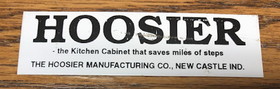 Maker Unknown Hoosier Manufacturing Co. Label - Black & White Nameplate