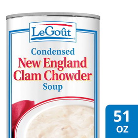 Legout New England Clam Chowder Condensed Canned Soup, 50 Ounces, 12 per case