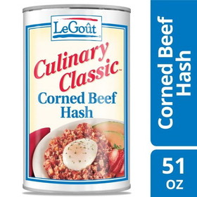 Legout Corned Beef Hash Heat &amp; Serve Canned Entree, 51 Ounces, 12 per case