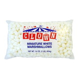 Clown Miniature White Marshmallows No Artificial Colors 1 Pound Bag - 12 Per Case