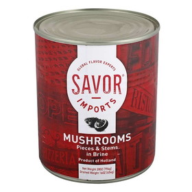Savor Imports Mushroom Pieces &amp; Stems, 16 Ounces, 24 per case