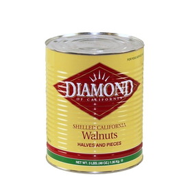 Diamond Walnut Hlvs/Pcs, 3 Pounds, 6 per case