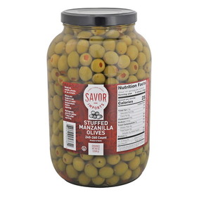 Savor Imports Stuffed Manzanilla Olives 240/260 Ct 1 Gallon - 4 Per Case, 1 Gallon, 4 per case