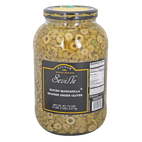 Savor Imports Sliced Green Olives In Glass, 1 Gallon, 4 per case
