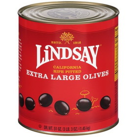 Lindsay Olive Pitted Ripe Extra Large Domestic, 51 Ounces, 6 per case