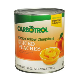 Carbotrol Fruit Sliced Peaches Yellow Cling, 105 Ounces, 6 per case