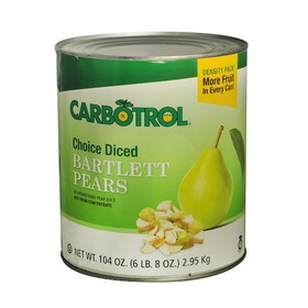 Carbotrol Fruit Pear Diced Northwest, 104 Ounces, 6 per case