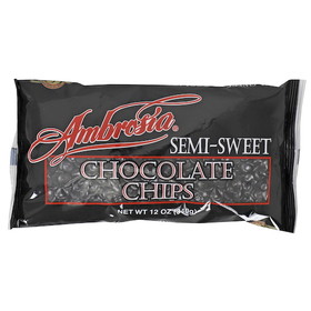 Ambrosia Chocolate Semisweet Chips, 12 Ounces, 12 per case