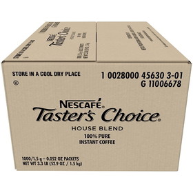 Nescafe 10028000456303 Nescafe Taster's Choice House Blend Instant Coffee .048 Ounces Per Stick - 1000 Per Case