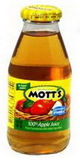 Mott'S 100% Apple Juice 10 Ounces Per Glass Bottle - 24 Per Case