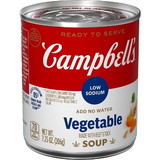Campbell'S Classic Low Sodium Vegetable Shelf Stable Soup 7.25 Ounce Can (Easy Open) - 24 Per Case