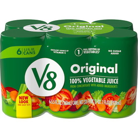 V8 Juice Vegetable 8 Six Count 5.5Z, 33 Fluid Ounces, 8 per case