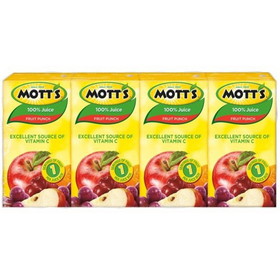 Mott's Mini 100% Juice Fruit Punch, 16.92 Fluid Ounces, 11 per case