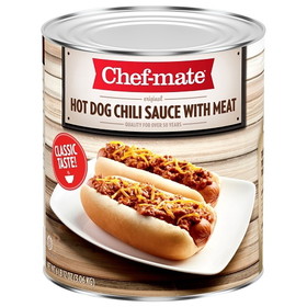Chef-Mate Hot Dog Chili Sauce With Meat 108 Ounce Can - 6 Per Case