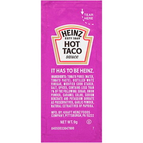 Heinz Hot Taco Sauce Packet, 9.69 Pound, 1 per case