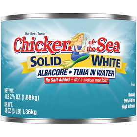 Chicken Of The Sea Low Sodium, Solid Albacore Tuna In Water, 66.5 Ounces, 6 per case