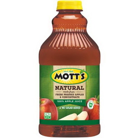 Mott's 100% Natural Apple Juice, 64 Fluid Ounces, 8 per case