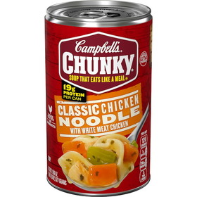 Campbell's Chunky Classic Chicken Noodle Easy Open Soup, 18.6 Ounces, 12 per case