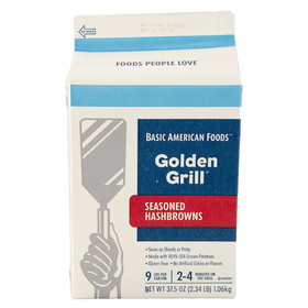 Basic American Foods Golden Grill Gluten Free Golden Grill Hashbrown Potato 37.5 Ounces - 6 Per Case