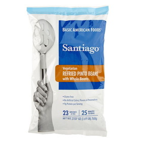 Basic American Foods Santiago Vegetarian Refried Pinto Beans 27.09 Ounces - 6 Per Case