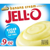 Jell-O Sugar And Fat Free, Banana Cream, Instant Pudding, 0.9 Ounces, 24 per case