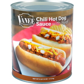 Vanee Chili Hot Dog Sauce With Meat, 110 Ounces, 6 per case