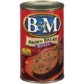 B&amp;M Bread Bright And Mellow Brown Bread Raisins, 16 Ounces, 12 per case