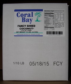 Coral Bay Coconut Fancy Shred, 4.5 Kilogram, 1 per case