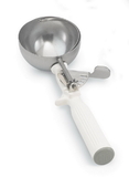 Vollrath Stainless Steel Size 6 Disher - White Handle, 1 Each, 1 per case