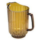 Cambro P600CW153 60 Ounce Ribbed Amber Plastic Pitcher, 1 Each, 1 per case