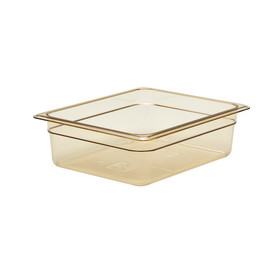 Cambro H-Pans 10.44 Inch X 12.75 Inch X 4 Inch 6.3 Quart One Half Size Amber Pan, 1 Each, 1 per case