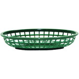 Tablecraft 9.375 Inch X 6 Inch X 1.375 Oval Classic Oval Forest Green Basket, 36 Each, 1 per case