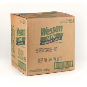 Wesson Mfb Blue Bakery Shortening, 50 Pound, 1 per case