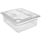 Cambro Notched Fliplid Half Size Clear Notched Polycarbonate Lid, 1 Each, 1 per case