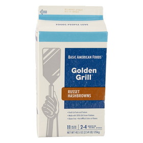 Basic American Foods Golden Grill Russet Hashbrowns 40.5 Ounces - 6 Per Case