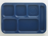 Cambro 10 Inch X 14.5 Inch School Compartment Navy Blue Tray 24 Per Pack - 1 Per Case