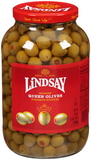 Lindsay Stuffed Olives Queen Imported 150/160 Count, 84 Ounces, 4 per case
