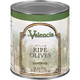Valencia Ripe Olives Black Sliced Imported, 55 Ounces, 6 per case