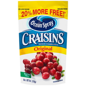 Ocean Spray Sweetened Dried Cranberry Original 6 Ounces - 12 Per Case