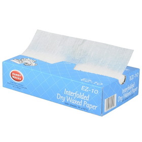 Handy Wacks 10 Inch X 10.75 Inch Economy Grade Interfolded Deli Dry Wax Paper, 500 Count, 12 per case