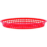 Tablecraft 12.75 Inch X 9.5 Inch X 1.5 Inch Red Oval Jumbo Platter Basket, 36 Each, 1 per case
