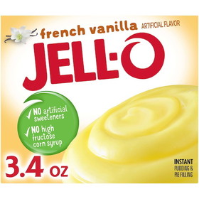 Jell-O Instant French Vanilla Pudding, 3.4 Ounces, 24 per case