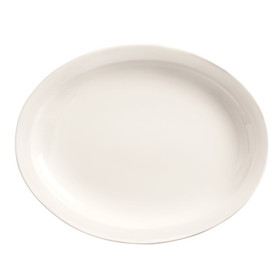 World Tableware Porcelana Narrow Rim Oval Platter 11.5" X 9" - Bright White, 12 Each, 1 per case