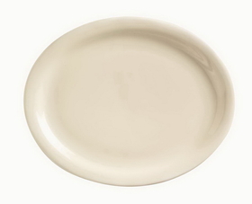 World Tableware Kingsman White 13.25 Inch X 10.25 Inch Narrow Rim Cream White Platter, 12 Each, 1 per case